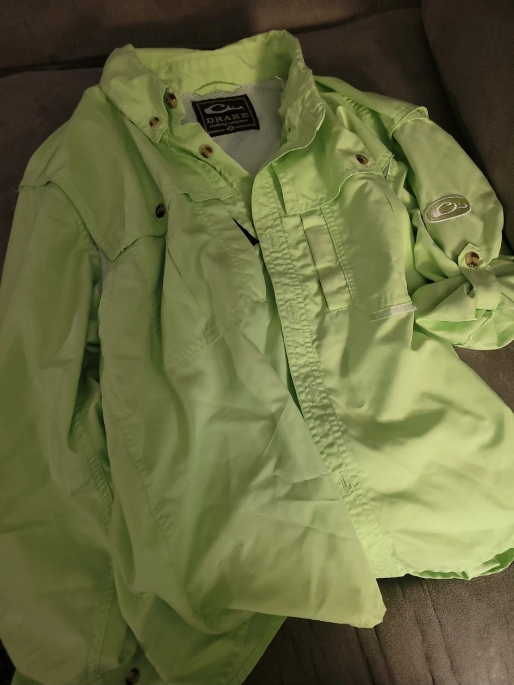 Drake Bright Lime Green Button-Down Shirt Jacket